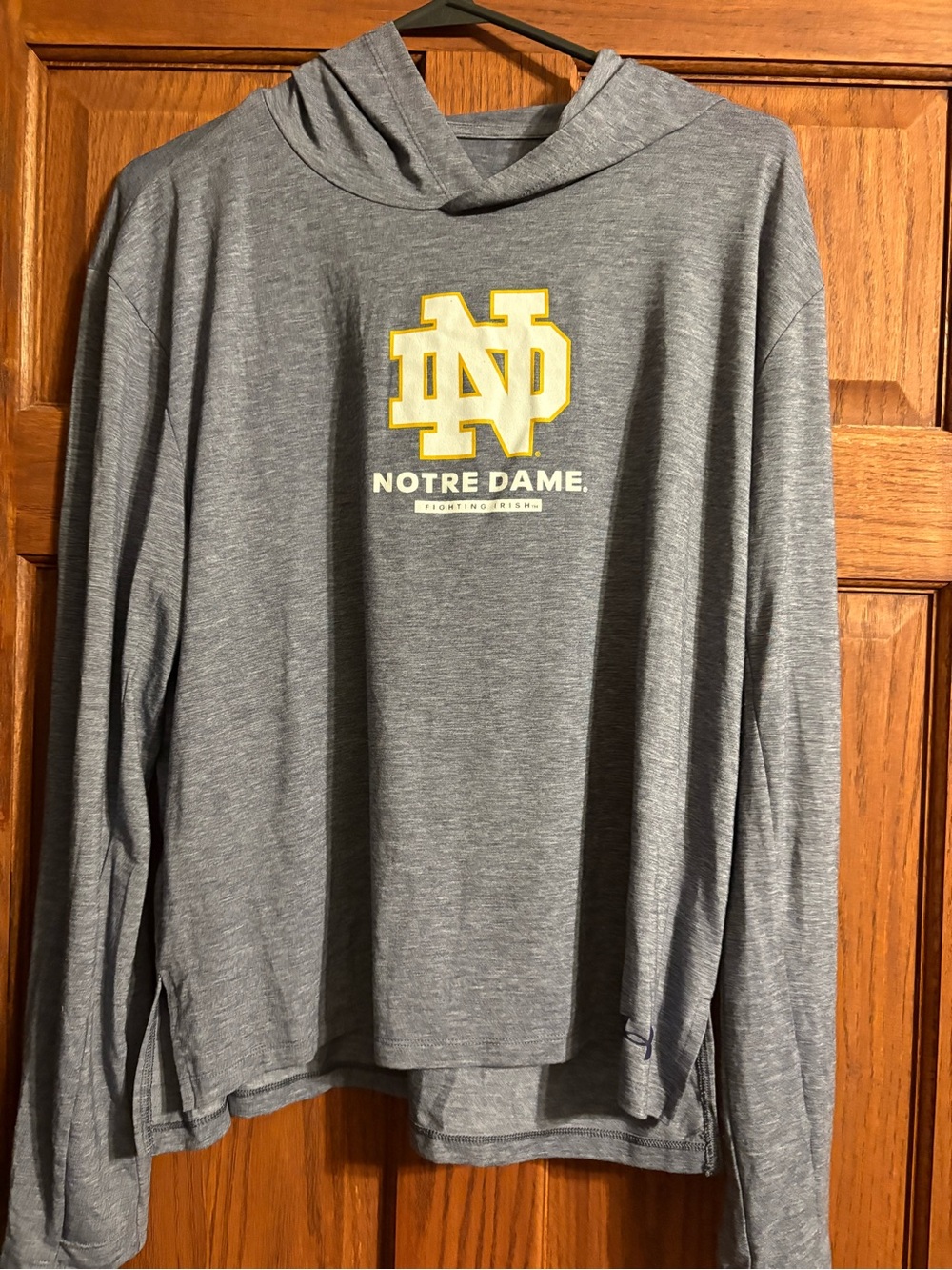 Under Armour Blue Notre Dame Crewneck Hoodie with Yellow Logo